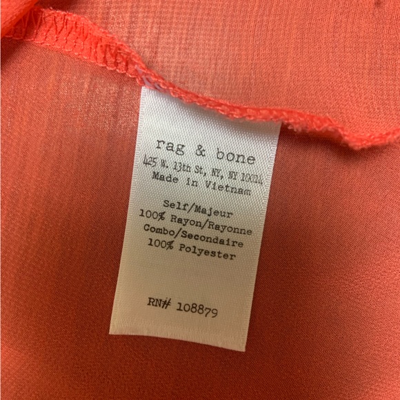 rag & bone coral V-neck t-shirt with mesh siding - Picture 4 of 5